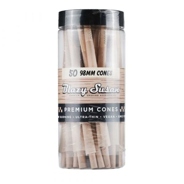 Blazy Susan Unbleached Cones - 50 Count Jar -