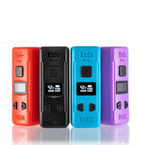 Four Yocan Kodo Pro vape devices in red, black, blue, and purple on a white background.