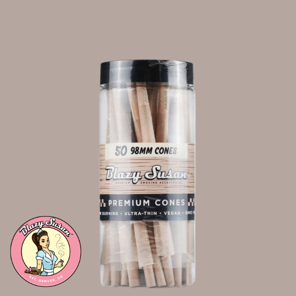 Blazy Susan Unbleached Cones - 50 Count Jar -