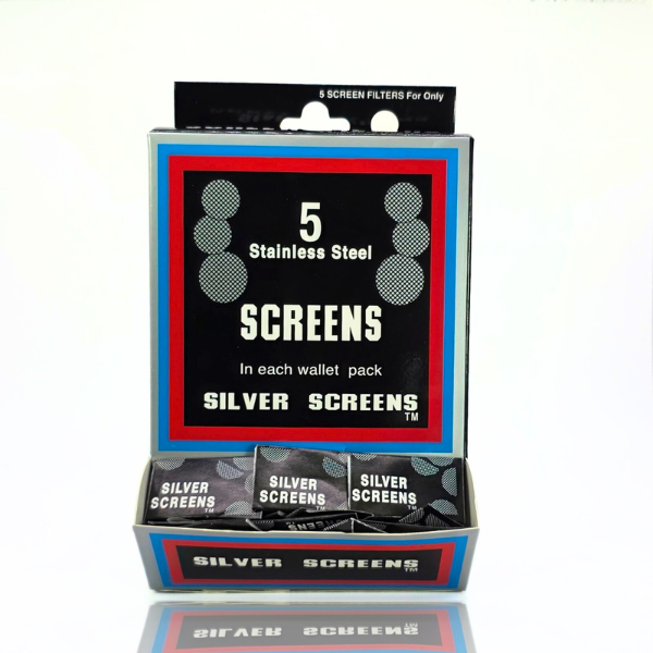 Box of Silver Screens stainless steel screens with a clear background