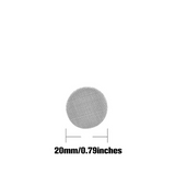 Circular filter with measurement text '20mm/0.79inches' on a white background
