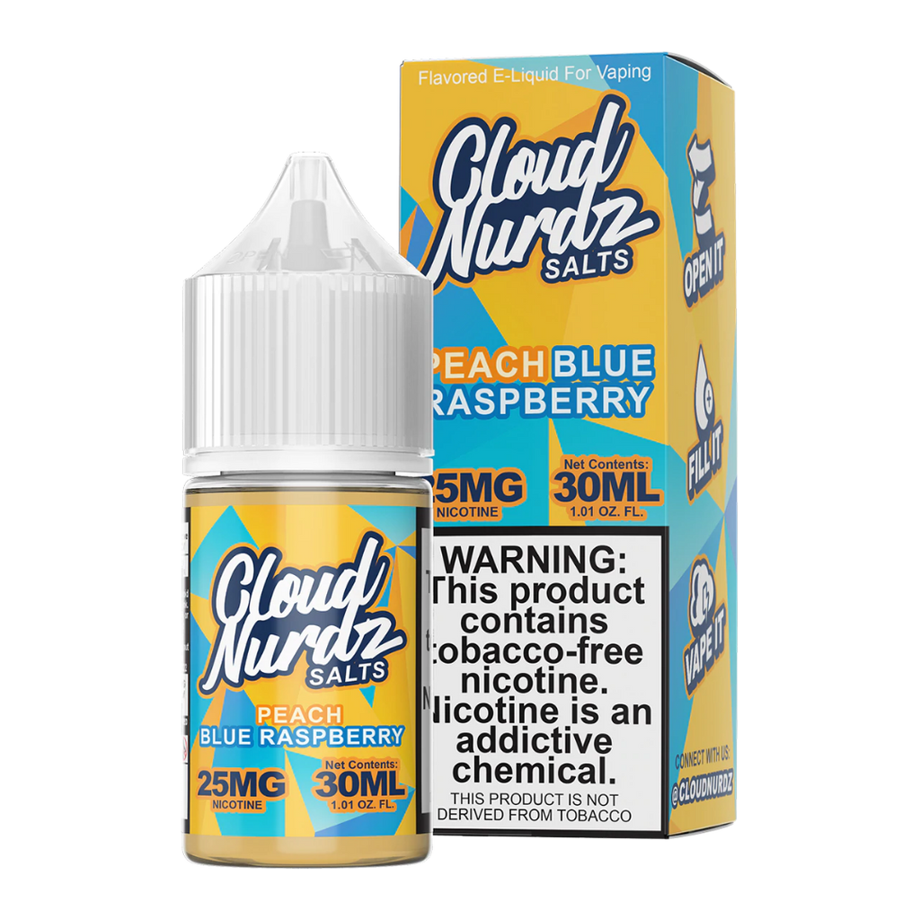 Cloud Nurdz TFN Salt Eliquid 30mL - Peach Blue Raspberry -