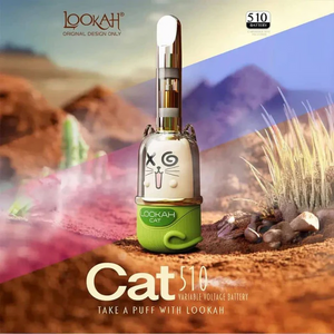 Lookah Cat 510 vape battery with desert landscape background